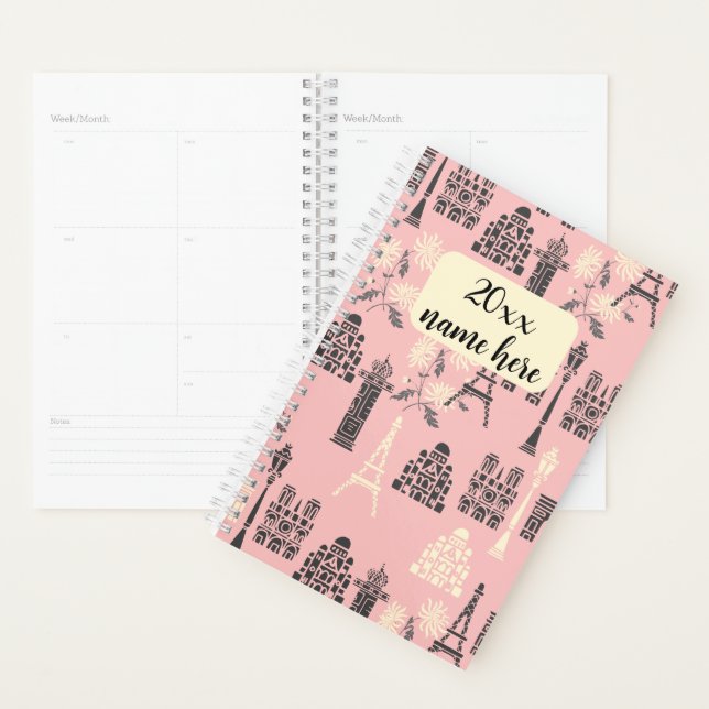 Personalized Pink Paris Planner (Display)