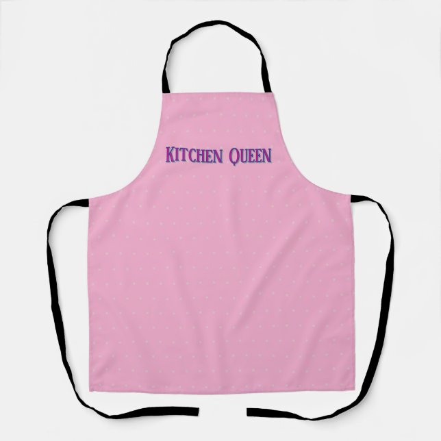 Personalized Pink Pastel Apron - Custom Text (Front)