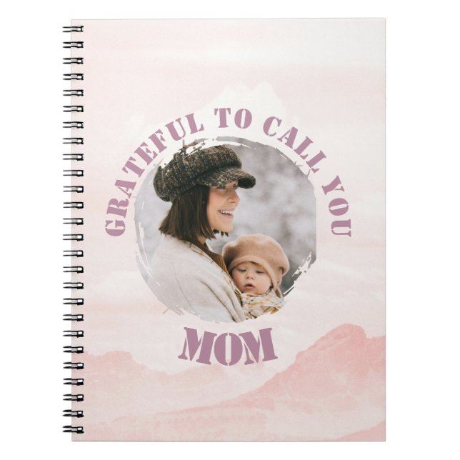 Personalized Pink Pastel Spiral Notebook for Mom (Front)