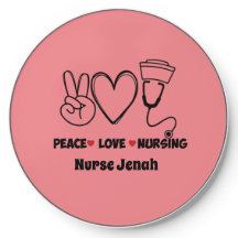Personalized Pink Peace Love Nursing Appreciation