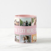 Personalized pink photo collage and text mug (Center)