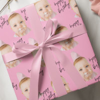 Personalized Pink Photo Collage Kids Birthday