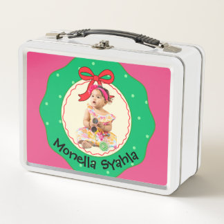 Personalized Pink Photo Lunch Box Custom Name Gift