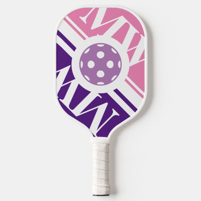 Personalized pink pickleball racket for women (Front)