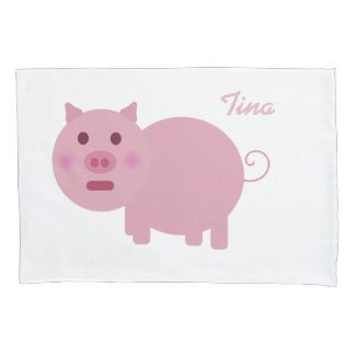 Personalized Pink Pig Pillowcases