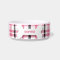 Personalized pink plaid dog bone pet food bowl