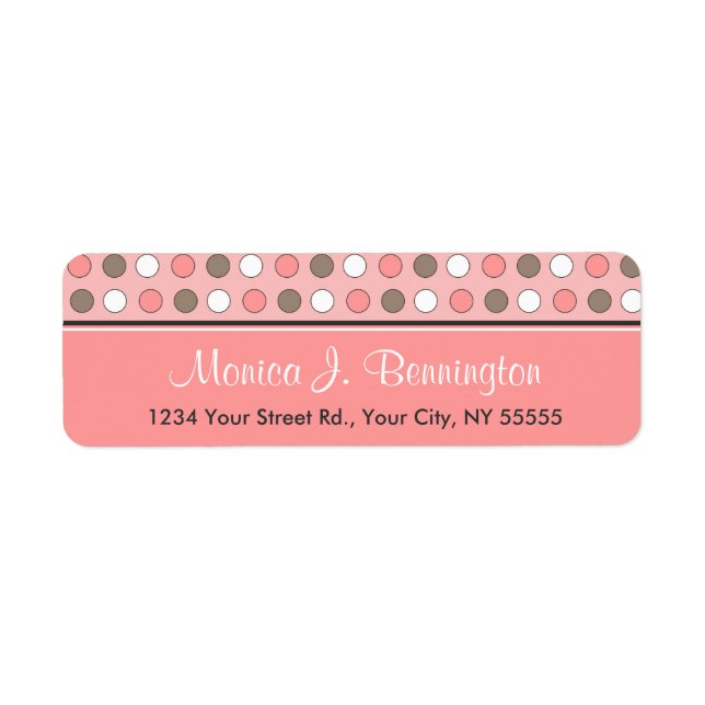 Personalized Pink Polka Dot Address Labels (Front)