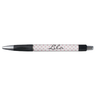 Personalized Pink Polka Dot Pen