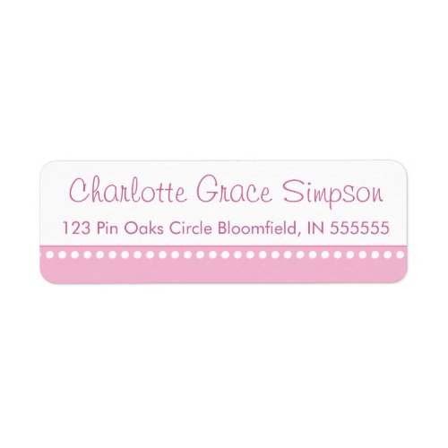 Personalized Pink Polka Dot Return Address Label