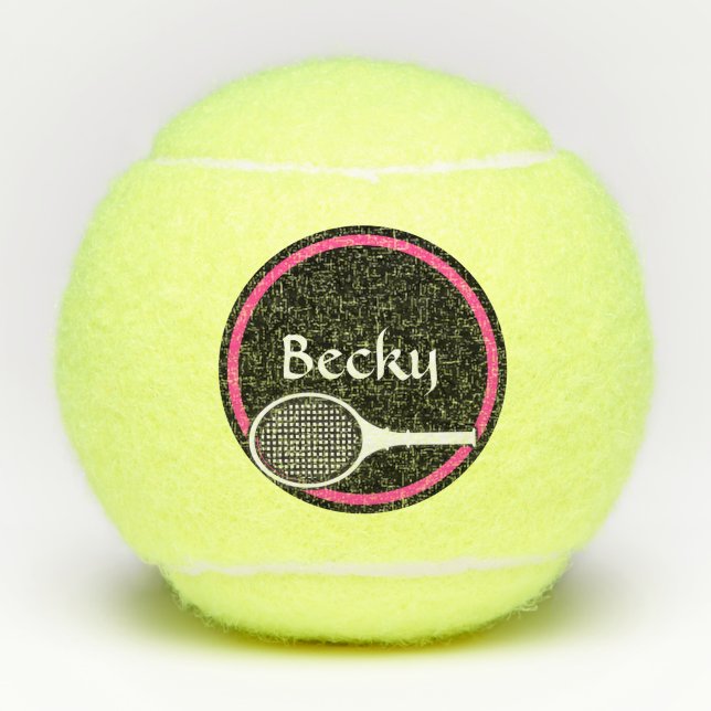 Personalized Pink Printed Tennis Balls (Front)