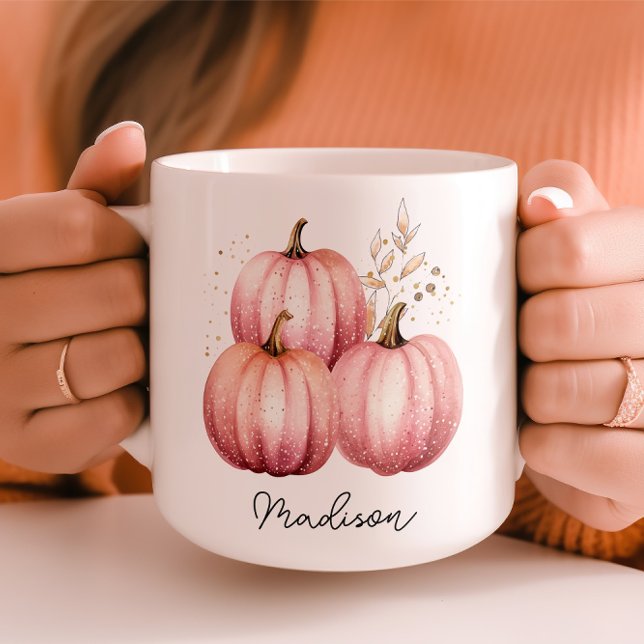 Personalized Pink Pumpkin Mug (Creator Uploaded)