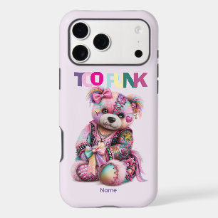 Personalized Pink Punk Teddy iPhone 17 Pro Max Case