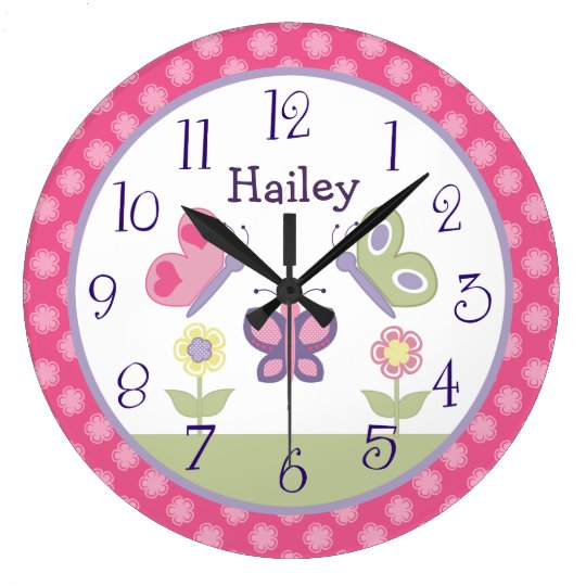 Clocks Personalized Sugar Plum Nursery Bedding Wall Clock Girl