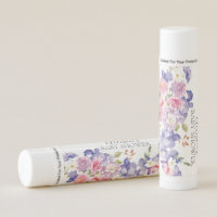 Personalized Pink Purple Floral Lip Balm