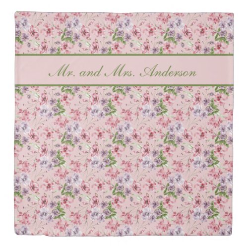 Personalized Pink Purple Green Floral Wedding Gift