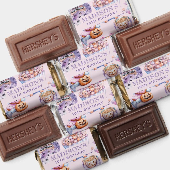 Personalized Pink & Purple Halloween Treats Hershey's Miniatures (Assorted)