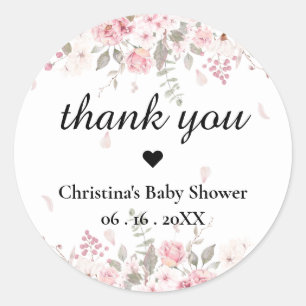 Personalized Pink Purple Mixed Florals Classic Round Sticker