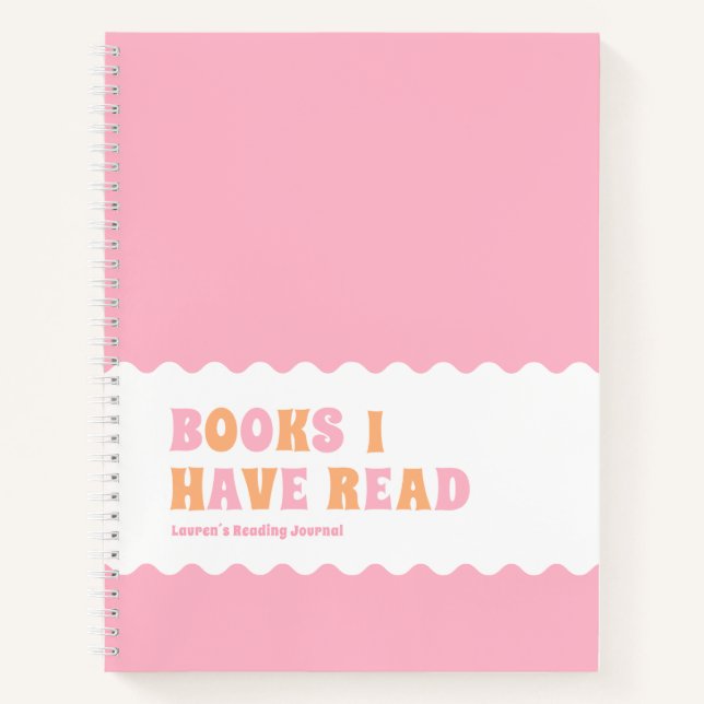 Personalized Pink Quote Book Reading Journal (Front)