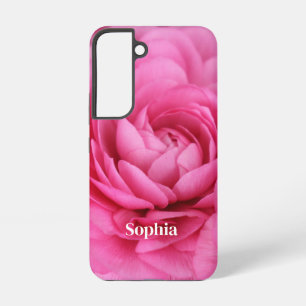 Personalized Pink Ranunculus Flower Samsung Galaxy S22 Case