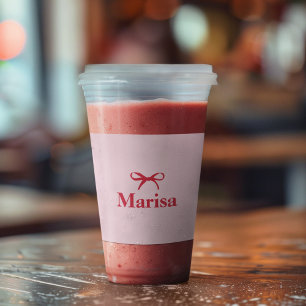 Personalized Pink & Red Bow Name Acrylic Tumbler