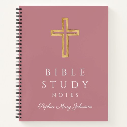 Personalized Pink Religious Cross  Notebook