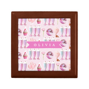 Personalized Pink Retro Milkshake Cute Coquette Gift Box