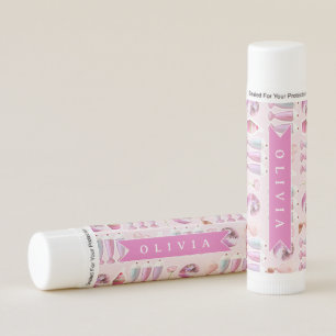 Personalized Pink Retro Milkshake Cute Coquette Lip Balm
