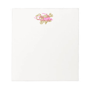 Personalized Pink Retro Swallow Notepad