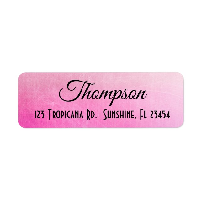Personalized Pink Return Address Labels (Front)