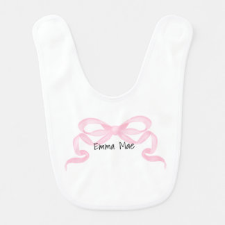 Personalized Pink Ribbon Baby Bib