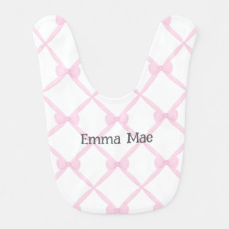 Personalized Pink Ribbon Baby Bib