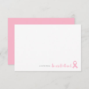 Personalized Pink Ribbon Note Card