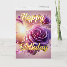 Personalized Pink Rose Elegant Birthday Wish