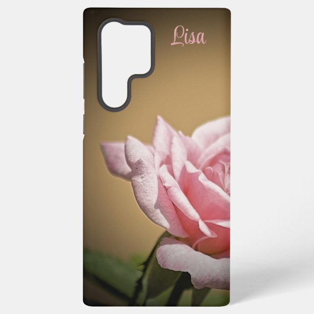Personalized Pink Rose Flower Samsung Case  (Back)