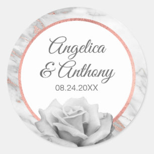 Personalized Pink Rose Gold Foil Wedding Seals