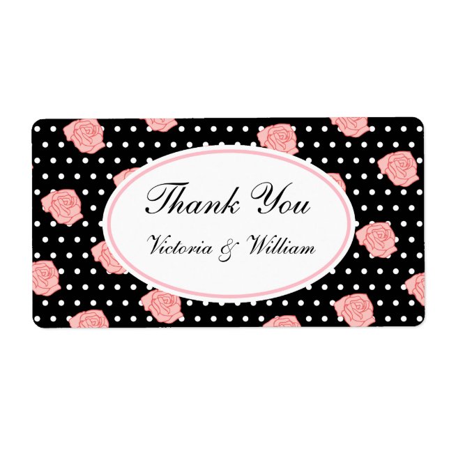 Personalized Pink Rose Labels (Front)