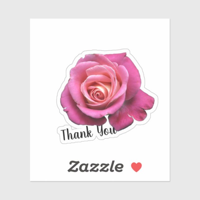 Personalized Pink Rose Sticker (Sheet)