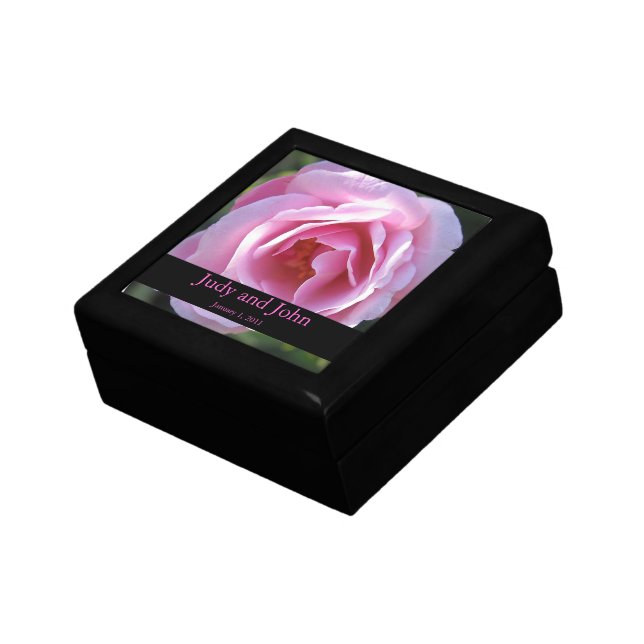 Personalized Pink Rose Wedding Gift Box (Side)