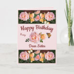 Personalized Pink Roses Christian Sister Birthday Holiday Card<br><div class="desc">This card was created for the designer's dear sister. The roses featured on the card grew on a rose busy given as a gift to the designer by her sister, so this card very special! Customize it to make a really wonderful card for your own sister or a Christian sister...</div>