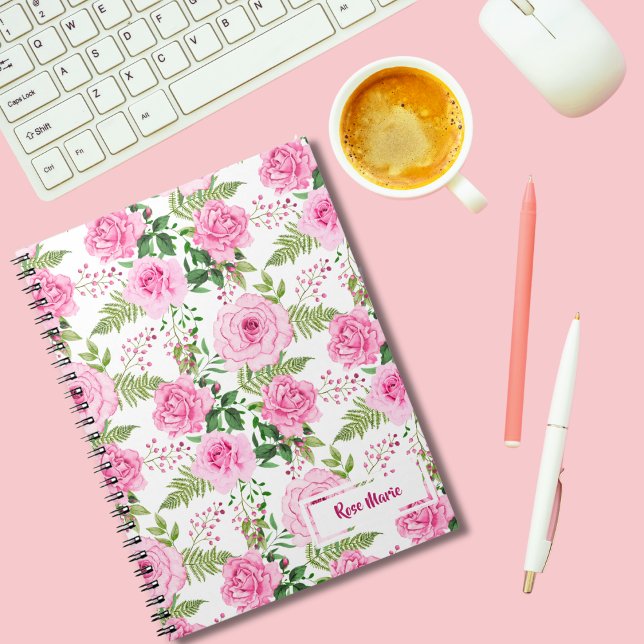 Personalized Pink Roses Notebook (Creator Uploaded)