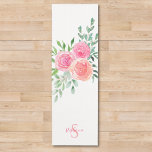 Personalized Pink Roses Yoga Mat<br><div class="desc">This pretty yoga mat is decorated with a watercolor bouquet of roses and foliage in shades of pink,  coral and green. 
A text template is included to personalize this design with your name and monogram making this yoga mat unique to you.
Original Watercolor © Michele Davies.</div>