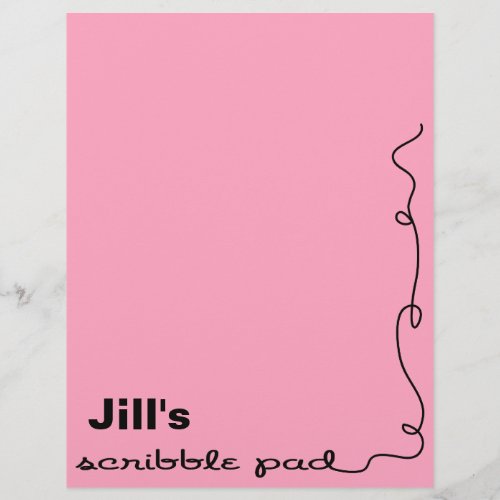 Personalized Pink Scribble Pad