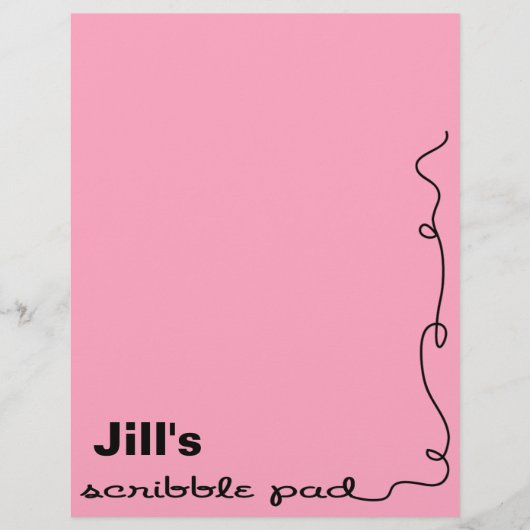 Personalized Pink Scribble Pad (Front)
