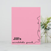 Personalized Pink Scribble Pad (Standing Front)