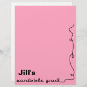 Personalized Pink Scribble Pad (Front/Back)