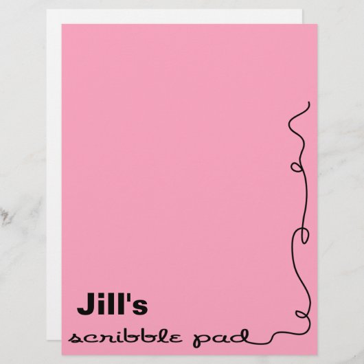 Personalized Pink Scribble Pad (Front/Back)
