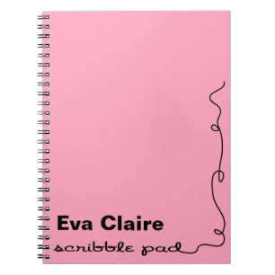 Personalized Pink Scribble Pad Notebook