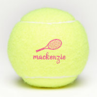 Personalized Pink Script Name Tennis Balls