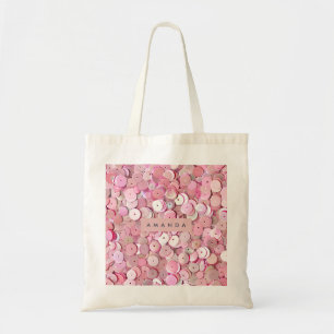 Personalized Pink Sequin Shimmer Tote Bag