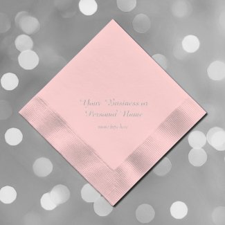 personalized pink silver foil napkins
